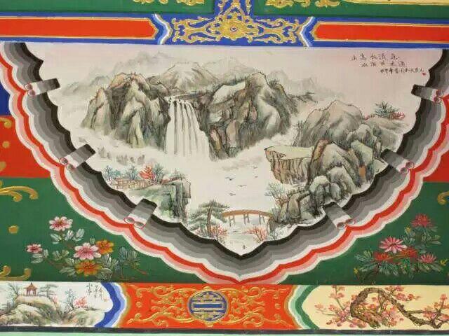 苏式彩画包袱(烟云卷)