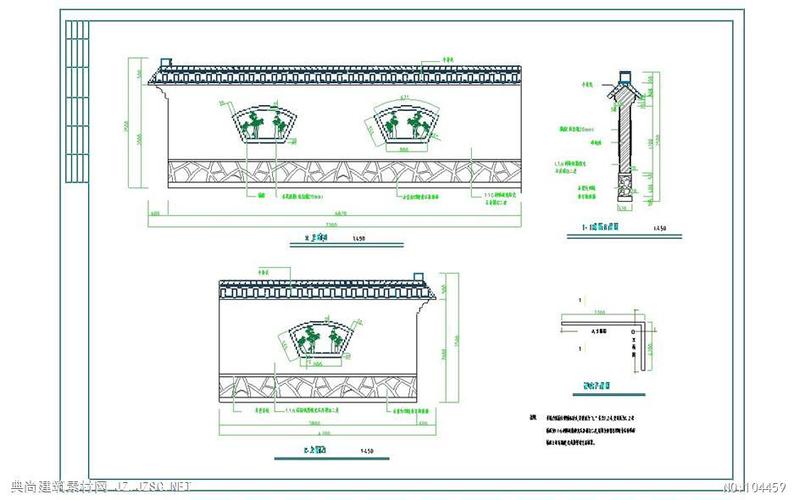 造型景墙cad仿古景墙