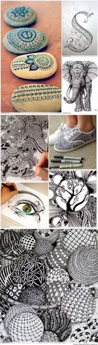 手绘线描(禅绕画)