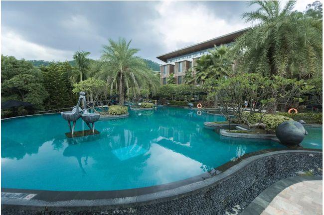 在广州过春节￥1048享花都木莲庄温泉度假酒店园景房2大1小早餐无限次