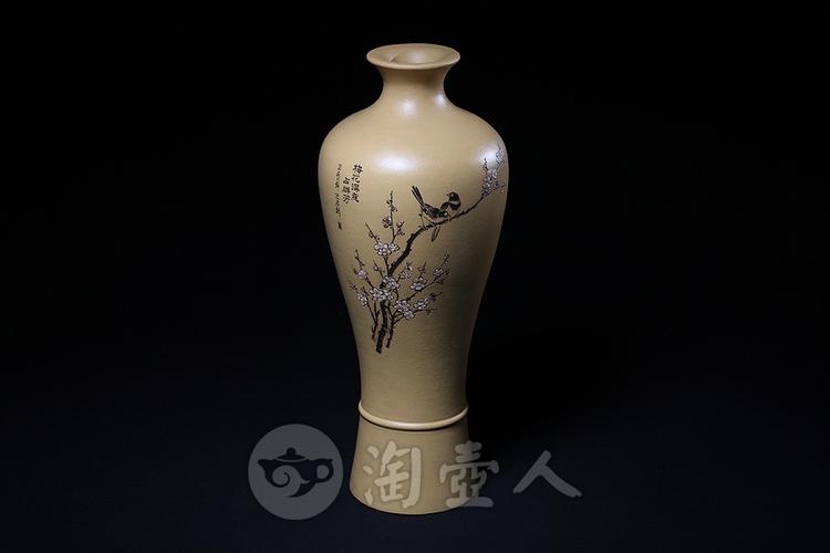 宜兴紫砂壶名家黄达君《美人肩梅花对瓶》紫砂壶原矿全手工优惠全场