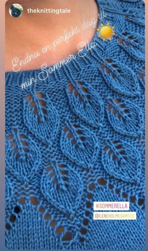 叶舞 看图仿衣从上往下织女士棒针叶子花短袖衫