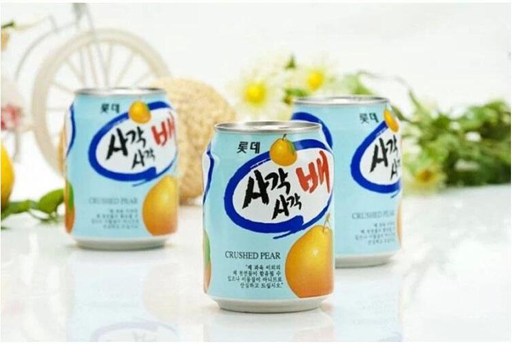 韩国进口饮料乐天梨汁果汁 12瓶/箱舌尖纯享休闲零食品批发