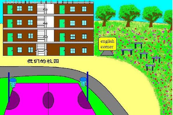 美丽校园绘画作品欣赏