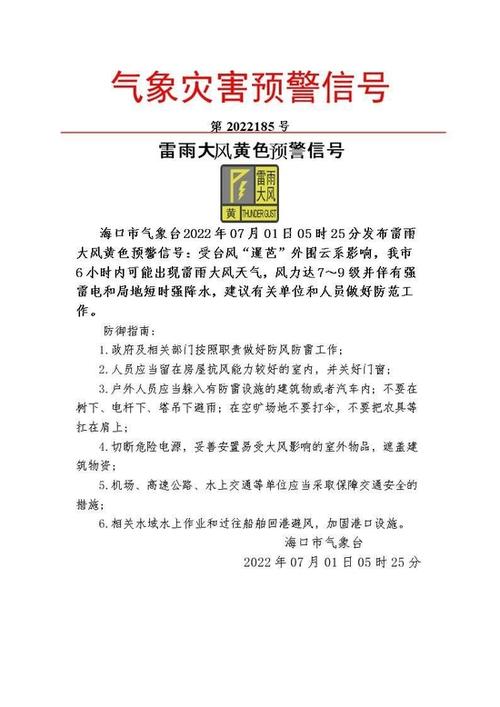 海口发布雷雨大风黄色预警_新浪海南_新浪网