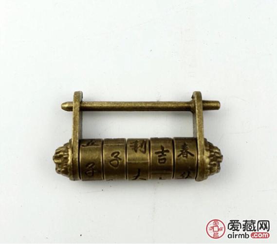 纯铜挂箱锁中式古铜锁密码锁挂锁