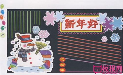春节黑板报版面设计图新年好