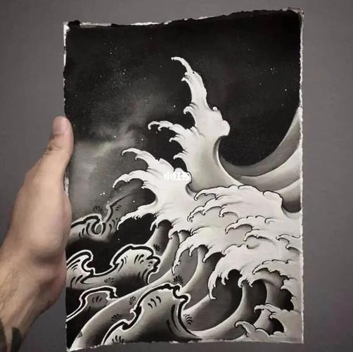 浪花纹身素材,纹身浪花设计手稿._纹身_纹身素材_设计