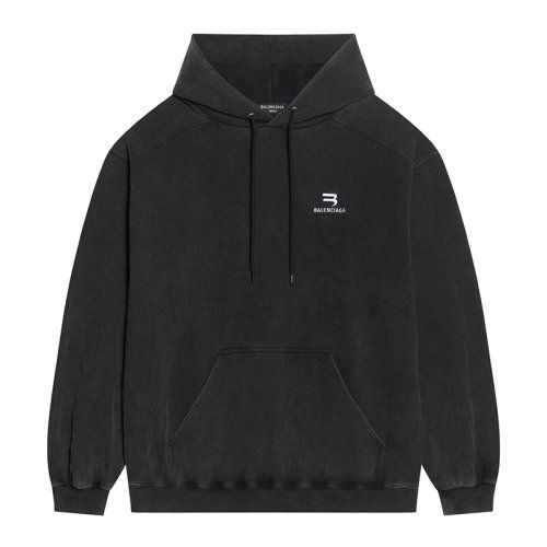 balenciaga卫衣价格,巴黎世家灰色连帽卫衣 balenciaga/巴黎世家 21年秋冬新款 sporty b系列 男士黑色棉质卫衣连
