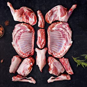 内蒙古锡林郭勒羔羊肉新鲜羊排羊腿羊蝎子整只白条羊30斤分割