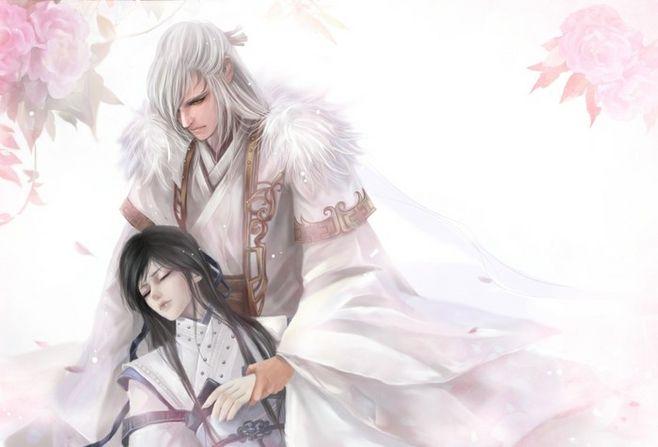 芍药花地 耽美 古风 同人 插画 美男 bl 无水印