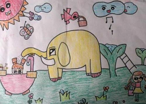 水是生命之源,节约用水从我做起,一起来欣赏儿童画吧~是不是给您的