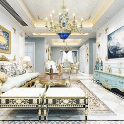 法式宫廷客厅镀银吊灯欧式奢华玻璃大气餐厅卧室灯具皇家别墅铜灯