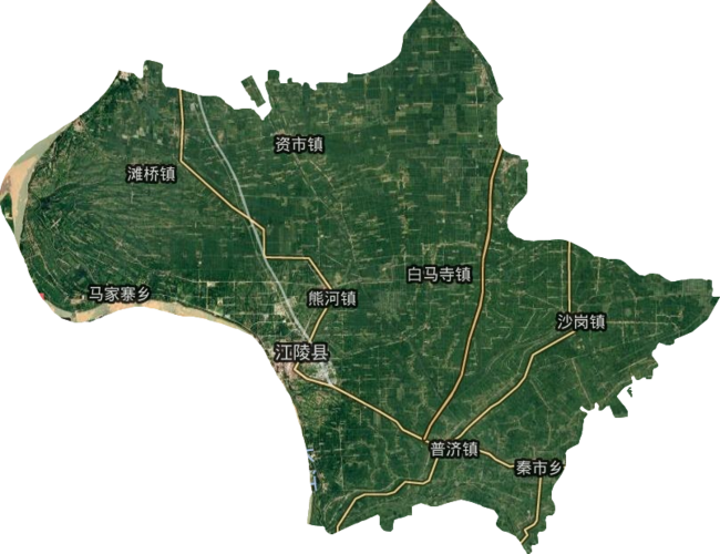 江陵县高清卫星地图,江陵县高清谷歌卫星地图