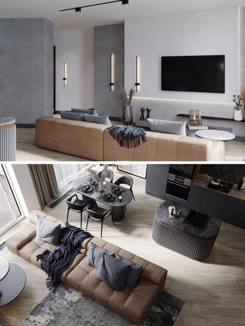 配色高级的现代极简公寓98b&b italia_沙发_客厅_装修_以纯怎么