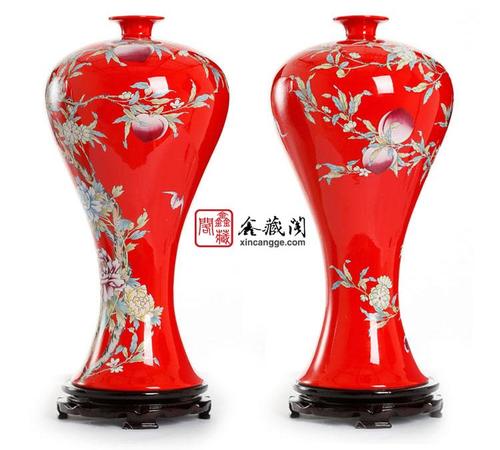 珐琅彩福寿美人对瓶珐琅彩福寿图美人肩瓶