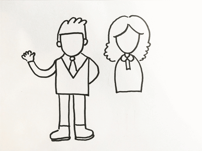 爸爸妈妈简笔画图片 爸爸妈妈怎么画 - 人物简笔画 - 老师板报网