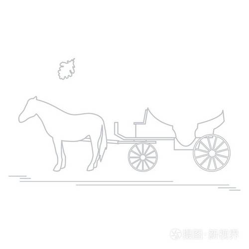 矢量图和马车和橡树叶.胎位