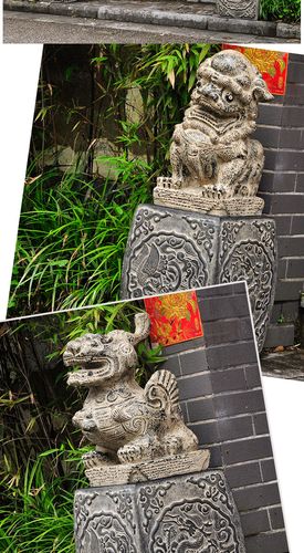 仿古石墩麒麟狮子貔貅小抱鼓石别墅庭院民宿大门口仿石雕门墩摆件 2