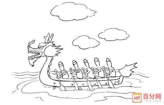 赛龙舟的简笔画