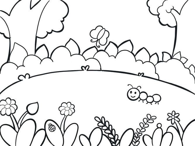 97幼师考编儿童画万能场景#附线稿_儿童画_幼师_线稿_简笔画_幼师考