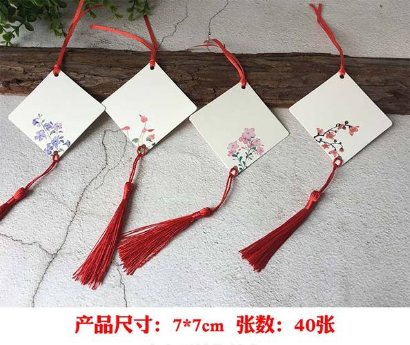 2022新款心愿卡片带绳子中国风许愿卡贴墙吊卡绳新年装饰留言卡感谢卡