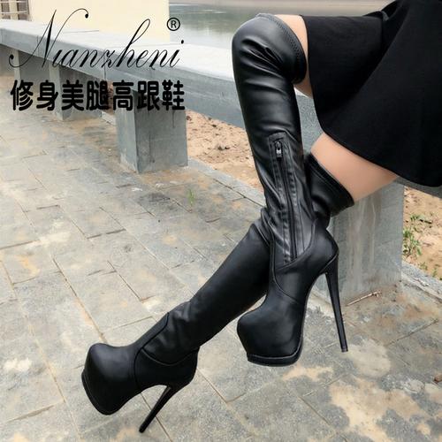 16cm15狐狸厘米高跟鞋女鞋漆皮天高