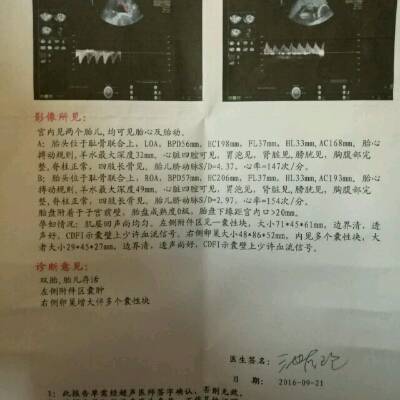 是单绒双羊双胞胎.b超医生说一个胎儿比较胖,一个瘦.