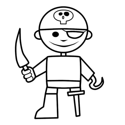 海盗人物简笔划步调图片大全,儿童简笔划,幼儿简笔划,大茶室简笔划,供