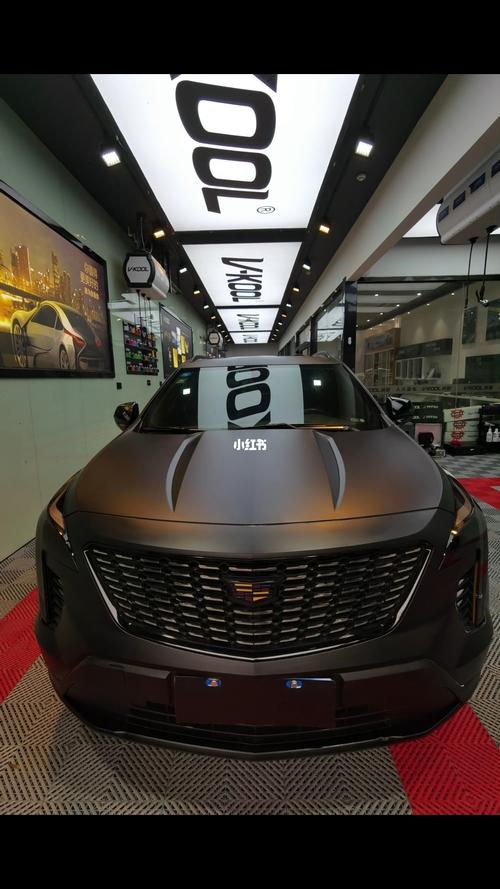 凯迪拉克xt4车身改色黑武士风格亮条黑化