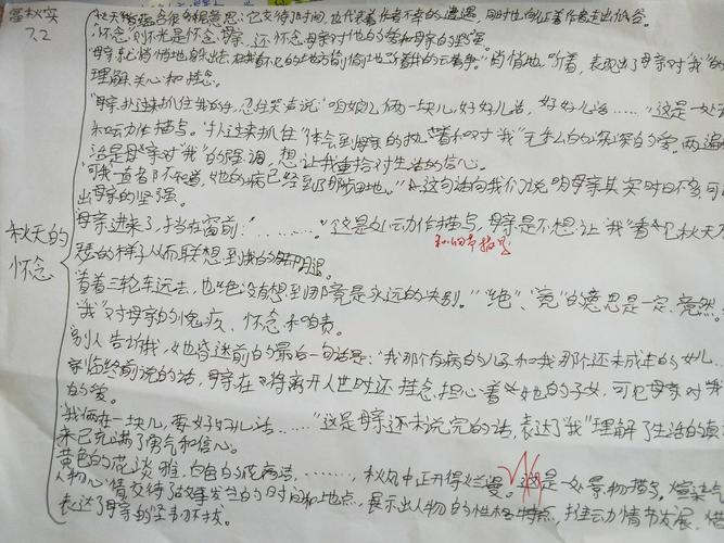 《秋天的怀念》思维导图