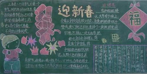 2018迎新年黑板报内容图片素材