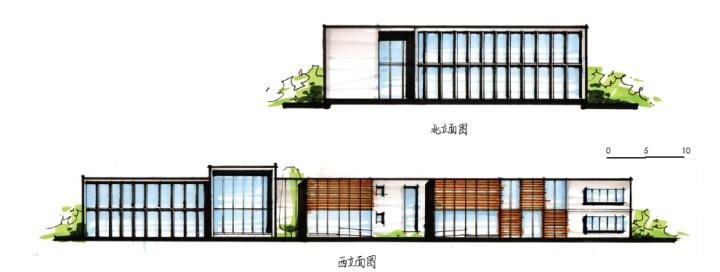 海上艺号教育设计手绘——建筑快题设计中的立面图表现