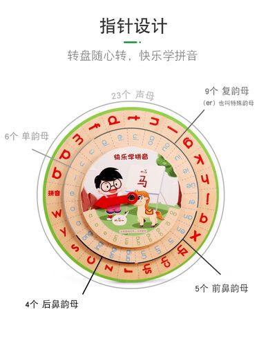 拼音学习神器字母表转盘幼小衔接汉语教具学前玩具挂图