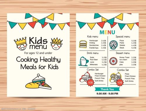 卡通儿童餐厅菜谱