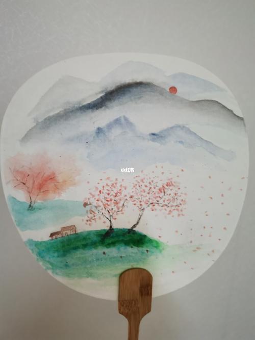 扇面画_扇子_绘画_铅笔_彩铅_文化_绘画