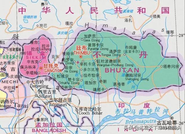 不丹的地图图片