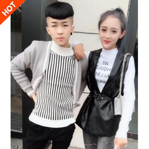 2018网红同款衣服快手红人爱仔仔高领毛衣男社会小伙长袖针织衫潮