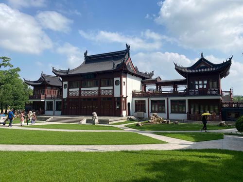 南京莫愁湖公园的荷花池内,翠绿的荷叶间朵朵荷花含苞