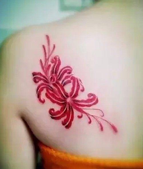 彼岸花纹身合集,最适合纹彼岸花的部位有哪些?