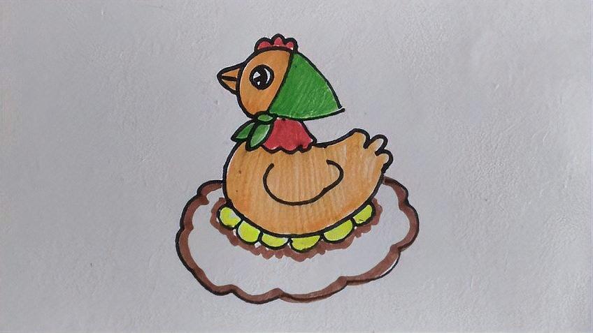 小鸡孵蛋儿童简笔画视频教程