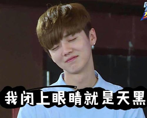 鹿晗 我闭上眼睛就是天黑表情包