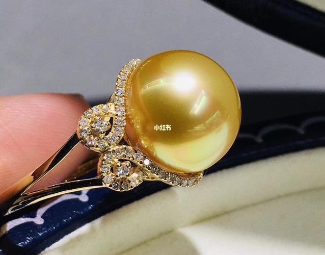 18k特厚金钻石9695南洋浓金珠戒指97超大牌&质感超赞的一款金珠