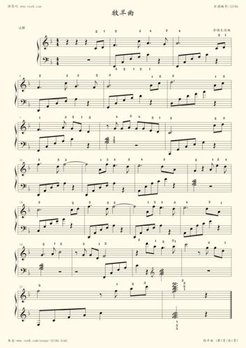 《牧羊曲,钢琴谱》佚名|弹琴吧|钢琴谱|吉他谱|钢琴曲|乐谱|五线谱