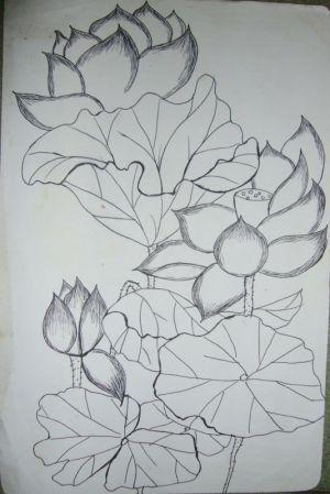 古镇的简笔画彩铅