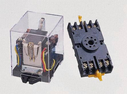 omron 自锁继电器, 线圈电压24v 交流, 双刀双掷, 切换电流5 a, 插入