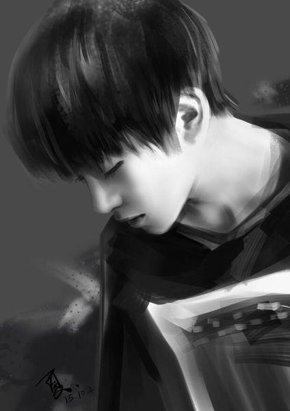 易烊千玺侧颜漫画