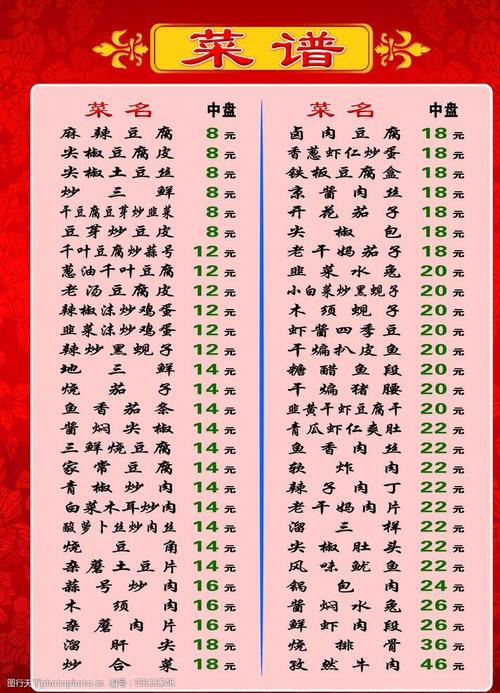 关键词:饭店菜谱 饭店 菜谱 菜牌 丹东 菜单菜谱 广告设计模板 源文件