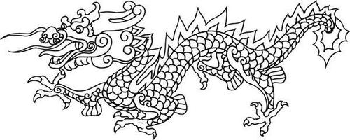 简笔画 手绘 线稿 500440简笔画 手绘 线稿 500351图4-2 单草叶式螭龙