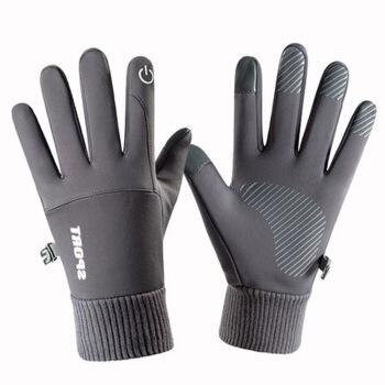 登山骑车运动全指手套骑车旅游户外保暖手套男冬hn11灰色l适合男士